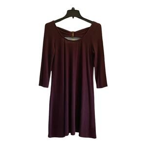 3/$15 A. Byer Women's Maroon 3/4 Sleeve warm Dress Medium